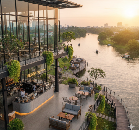Khám Phá Heaven Signature: Quán Cà Phê View Sông Bình Dương Đẹp Nhất Cho Mọi Trải Nghiệm